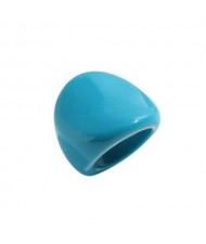 Western Fashion Bold Style Women Resin Costume Ring - Blue