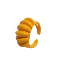 Wave Pattern Design U.S. High Fashion Women Open Ring - Yellow