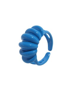 Wave Pattern Design U.S. High Fashion Women Open Ring - Blue