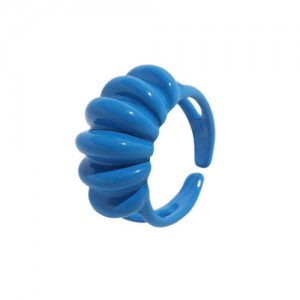 Wave Pattern Design U.S. High Fashion Women Open Ring - Blue
