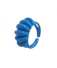 Wave Pattern Design U.S. High Fashion Women Open Ring - Blue