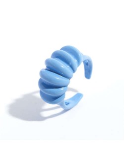Wave Pattern Design U.S. High Fashion Women Open Ring - Light Blue