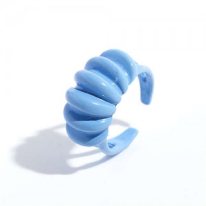 Wave Pattern Design U.S. High Fashion Women Open Ring - Light Blue
