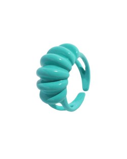 Wave Pattern Design U.S. High Fashion Women Open Ring - Teal