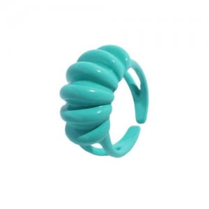 Wave Pattern Design U.S. High Fashion Women Open Ring - Teal