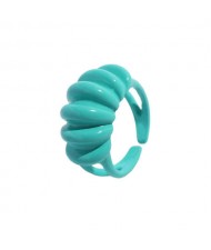 Wave Pattern Design U.S. High Fashion Women Open Ring - Teal