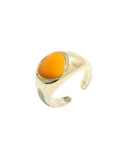 Adorable Heart Inlaid Western Style U.S. High Fashion Women Open Ring - Yellow