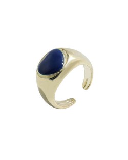 Adorable Heart Inlaid Western Style U.S. High Fashion Women Open Ring - Blue