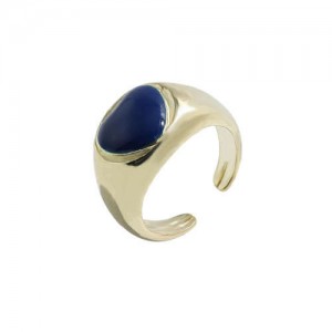 Adorable Heart Inlaid Western Style U.S. High Fashion Women Open Ring - Blue