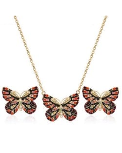 European Folk Fashion Delicate Butterfly Design Costume Jewelry Set