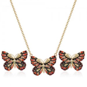 European Folk Fashion Delicate Butterfly Design Costume Jewelry Set