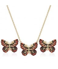 European Folk Fashion Delicate Butterfly Design Costume Jewelry Set