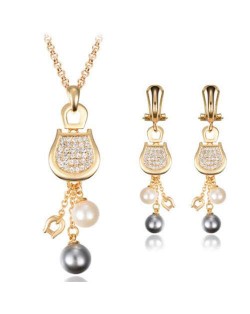 Mixed Fashion Elements Pearl Fashion Women Costume Jewelry Set