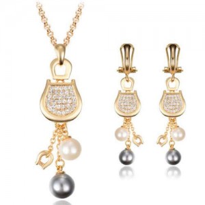 Mixed Fashion Elements Pearl Fashion Women Costume Jewelry Set