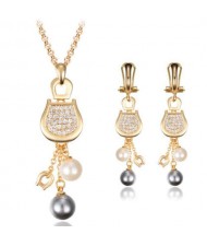 Mixed Fashion Elements Pearl Fashion Women Costume Jewelry Set