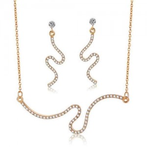 Snake Inspired Design High Fashion Shining Women Jewelry Set