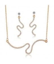 Snake Inspired Design High Fashion Shining Women Jewelry Set