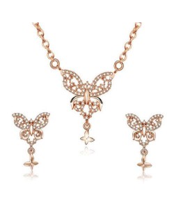 Splendid Butterfly Design Shining Fashion Women Jewelry Set