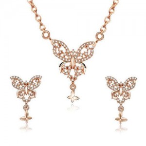 Splendid Butterfly Design Shining Fashion Women Jewelry Set
