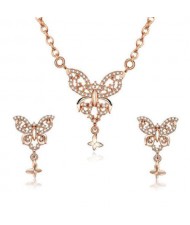 Splendid Butterfly Design Shining Fashion Women Jewelry Set