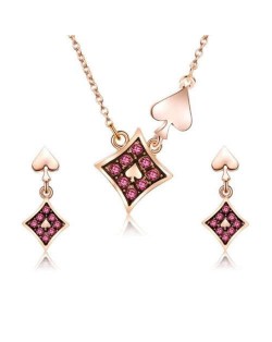 Heart and Diamonds Elements High Fashion Women Alloy Jewelry Set