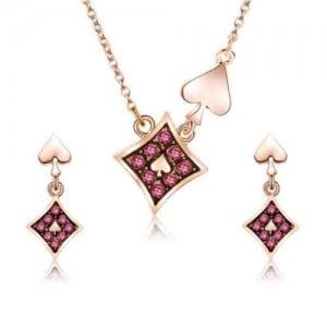 Heart and Diamonds Elements High Fashion Women Alloy Jewelry Set