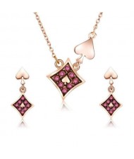 Heart and Diamonds Elements High Fashion Women Alloy Jewelry Set