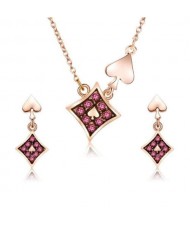 Heart and Diamonds Elements High Fashion Women Alloy Jewelry Set