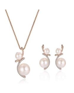 Elegant Pearl Fashion Bridal Style Women Costume Jewelry Set