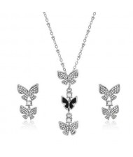 Korean Fashion Butterflies Combo Design Women Alloy Jewelry Set