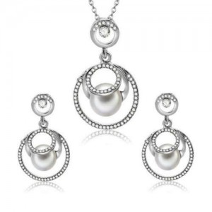 Pearl Fashion Rings Combo Design Elegant Fashion Women Alloy Jewelry Set