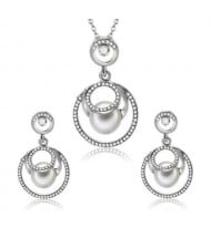 Pearl Fashion Rings Combo Design Elegant Fashion Women Alloy Jewelry Set