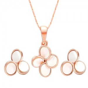 Seashell Flower Design Korean Fashion Women Costume Jewelry Set