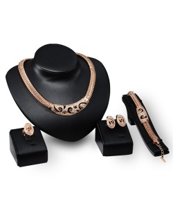 Fashionable Lady Party Design 4pcs Women Alloy Costume Jewelry Set