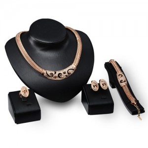 Fashionable Lady Party Design 4pcs Women Alloy Costume Jewelry Set