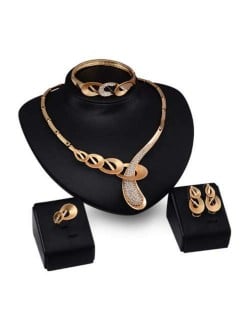 Petals Design U.S. Fashion 4pcs Women Alloy Jewelry Set