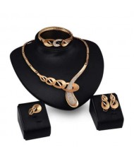 Petals Design U.S. Fashion 4pcs Women Alloy Jewelry Set