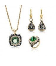 Jeweled Fashion 3pcs U.S. Style Vintage Women Costume Jewelry Set