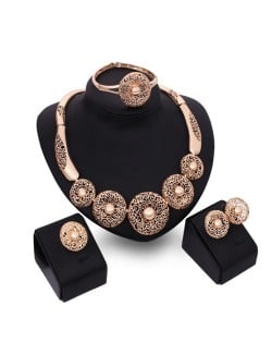 Vintage Coarse Flowers Design U.S. High Fashion Women Wholesale Costume Jewelry Set