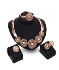 Vintage Coarse Flowers Design U.S. High Fashion Women Wholesale Costume Jewelry Set