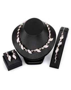 Leaves Design Bridal Fashion Women Wholesale Costume Jewelry Set