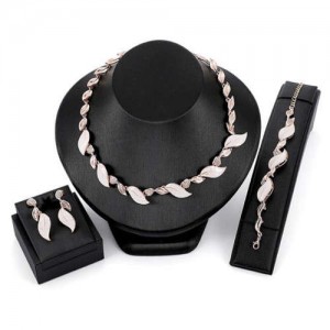 Leaves Design Bridal Fashion Women Wholesale Costume Jewelry Set
