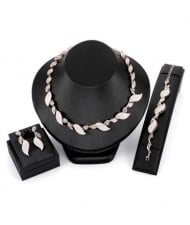 Leaves Design Bridal Fashion Women Wholesale Costume Jewelry Set