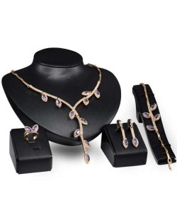 Leaves and Vine Creative Design 4pcs Wedding Fashion Wholesale Jewelry Set