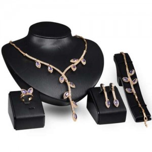 Leaves and Vine Creative Design 4pcs Wedding Fashion Wholesale Jewelry Set