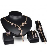 Leaves and Vine Creative Design 4pcs Wedding Fashion Wholesale Jewelry Set