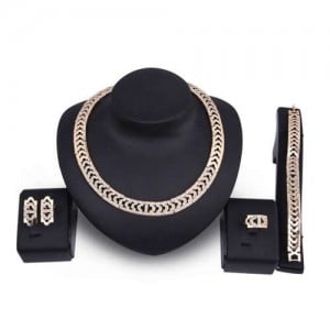 Luxrious Design Rhinestone Inlaid U.S. Wholesale Fashion Jewelry Set
