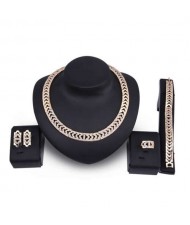 Luxrious Design Rhinestone Inlaid U.S. Wholesale Fashion Jewelry Set