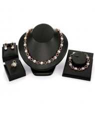 Glistening Rhinestone Inlaid U.S. High Fashion Jeweled Wholesale Jewelry Set