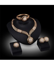 Hollow Waterdrop Charms Design U.S. High Fashion Wholesale Costume Jewelry Set